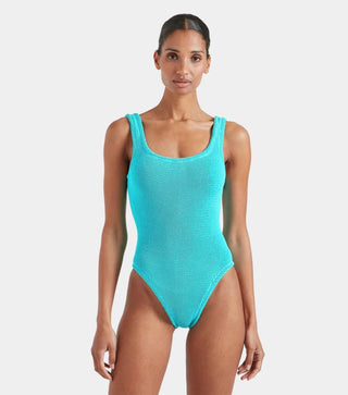 Square Neck One Piece in Aqua - obligato