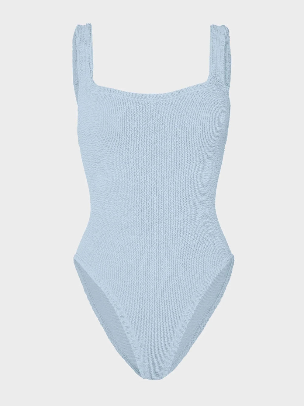 Square Neck One Piece in Metallic Blue - obligato