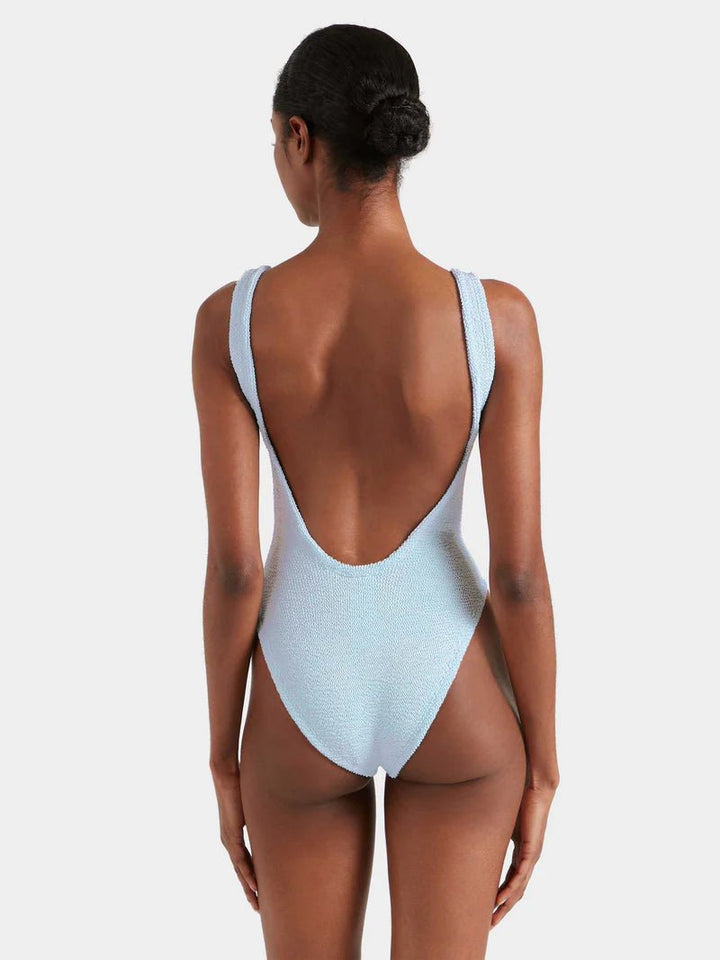 Square Neck Swim Metallic Ice Blue - obligato