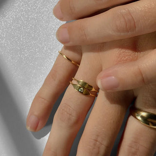 Stacking Signet Ring - 14k Gold Plated /5 - obligato