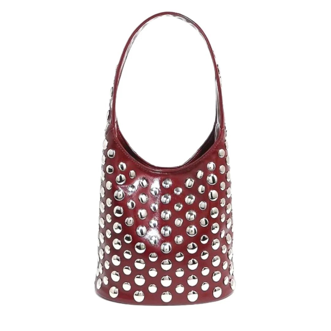 Stefanie Studded Bag in Red - obligato