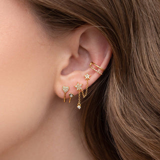 Stellar Connection Double Earrings: Gold - obligato