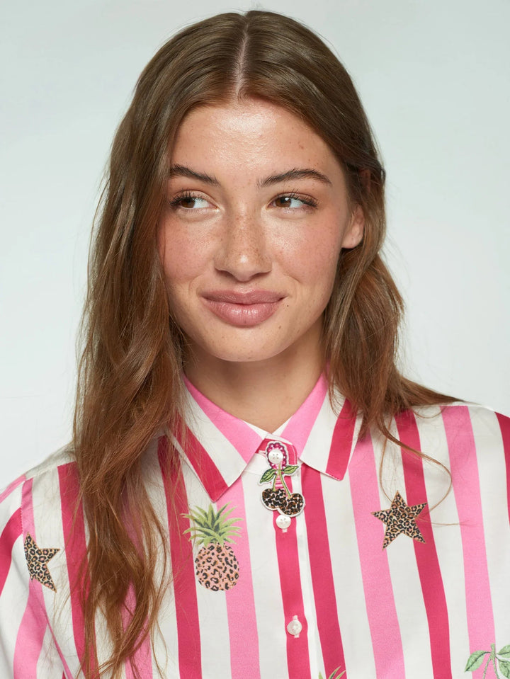 STRIPED AND LEOPARD SHIRT - obligato