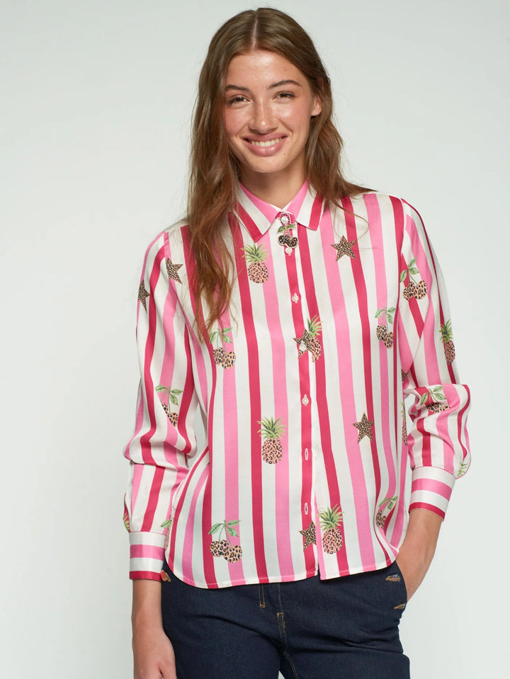 STRIPED AND LEOPARD SHIRT - obligato