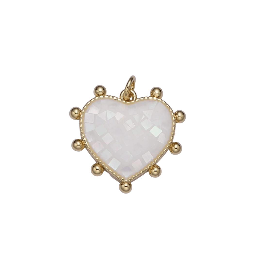 Stud Pearl Heart Charm - obligato