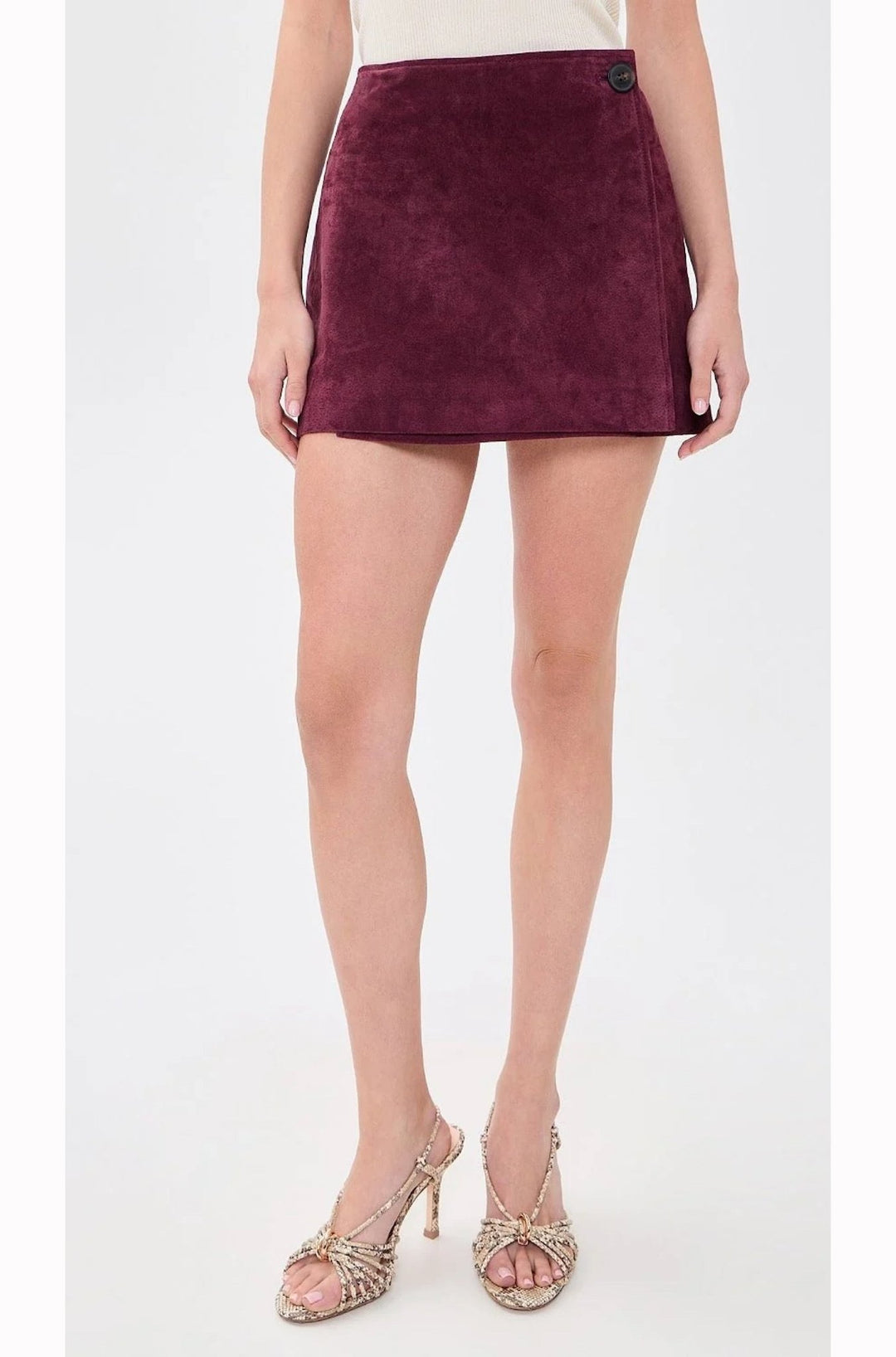 Suede mini skirt in Wine O'Clock - obligato