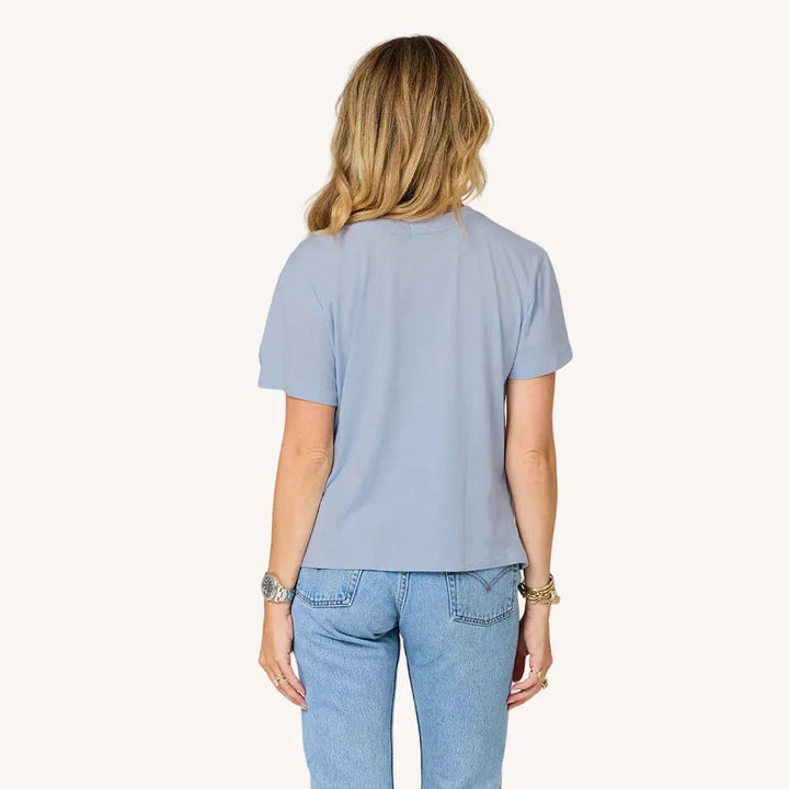 Suke Imperfect Heart Tee in French Blue Latte - obligato