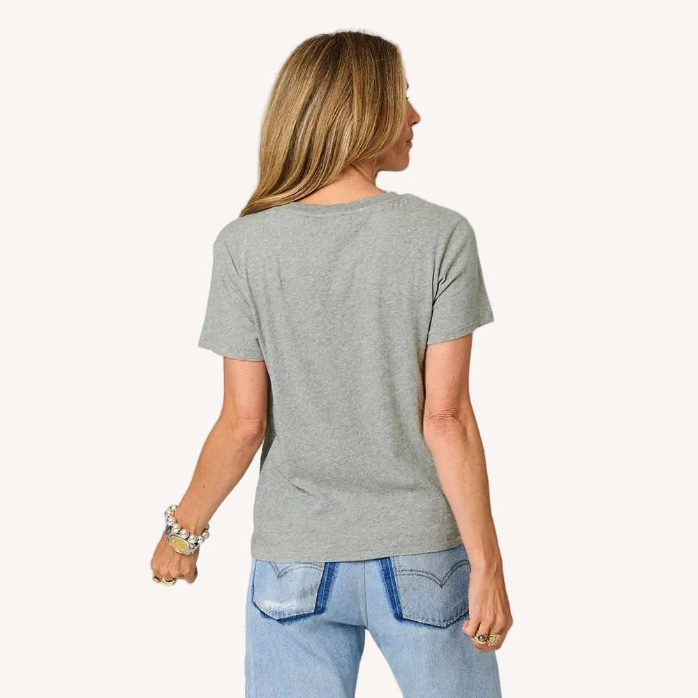 Suke Imperfect Heart Tee in Grey Cream - obligato