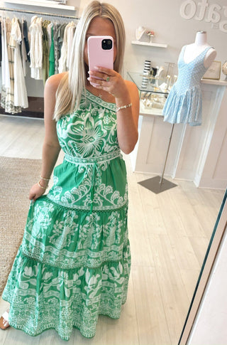 Sweet Garden Green Maxi Dress - obligato