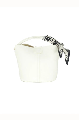 Tal Bucket Bag with Scarf - White - obligato