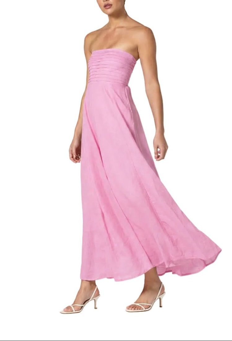 Talia Linen Dress in Slipper - obligato