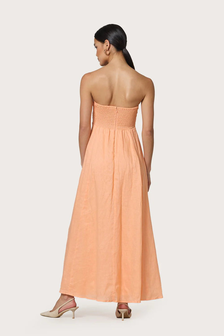 Talia Linen Maxi Dress - Sorbet - obligato