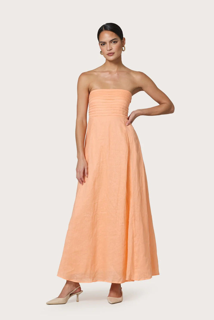 Talia Linen Maxi Dress - Sorbet - obligato