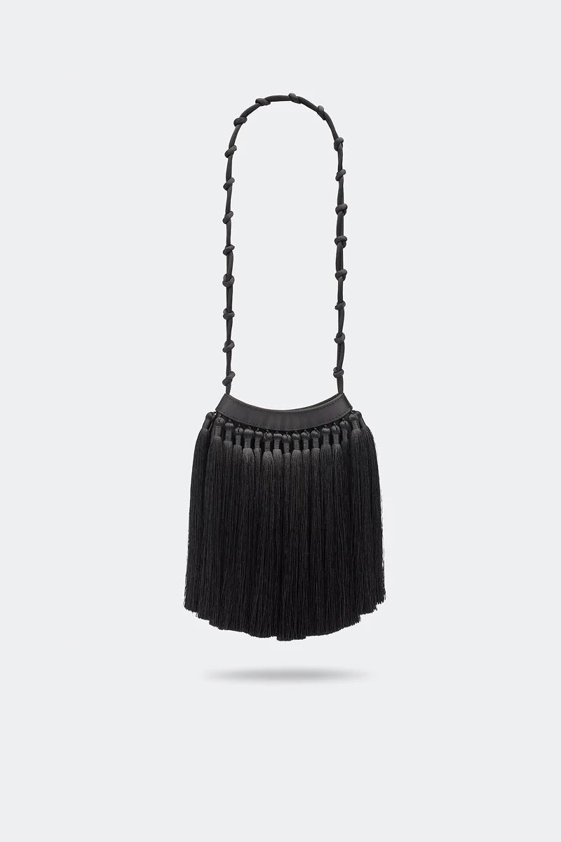 Tassel Knotty Bag in Black - obligato