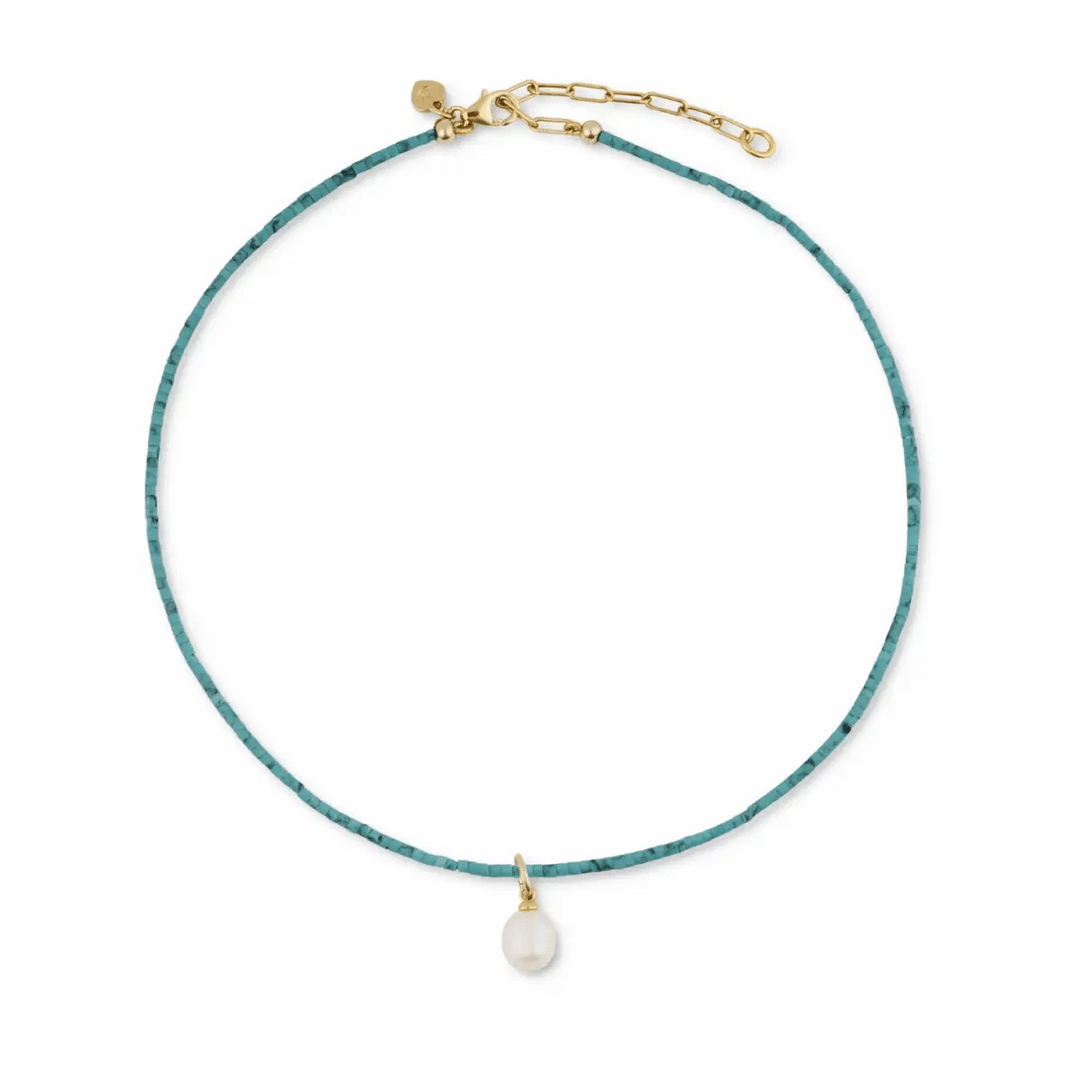 Teeny Turquoise Gemstone Necklace - obligato