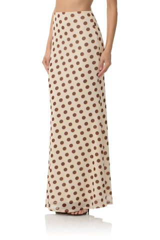 Tegan Maxi Skirt - Gold Halo Dot - obligato