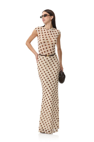 Tegan Maxi Skirt - Gold Halo Dot - obligato