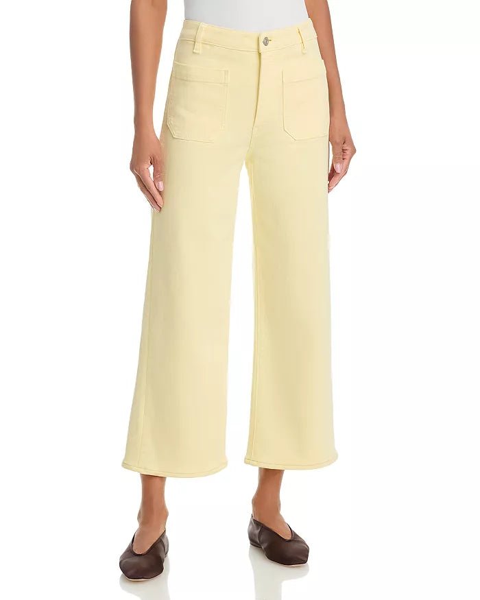 The Anchor High Rise Wide Leg Ankle Jeans in Lemon - obligato