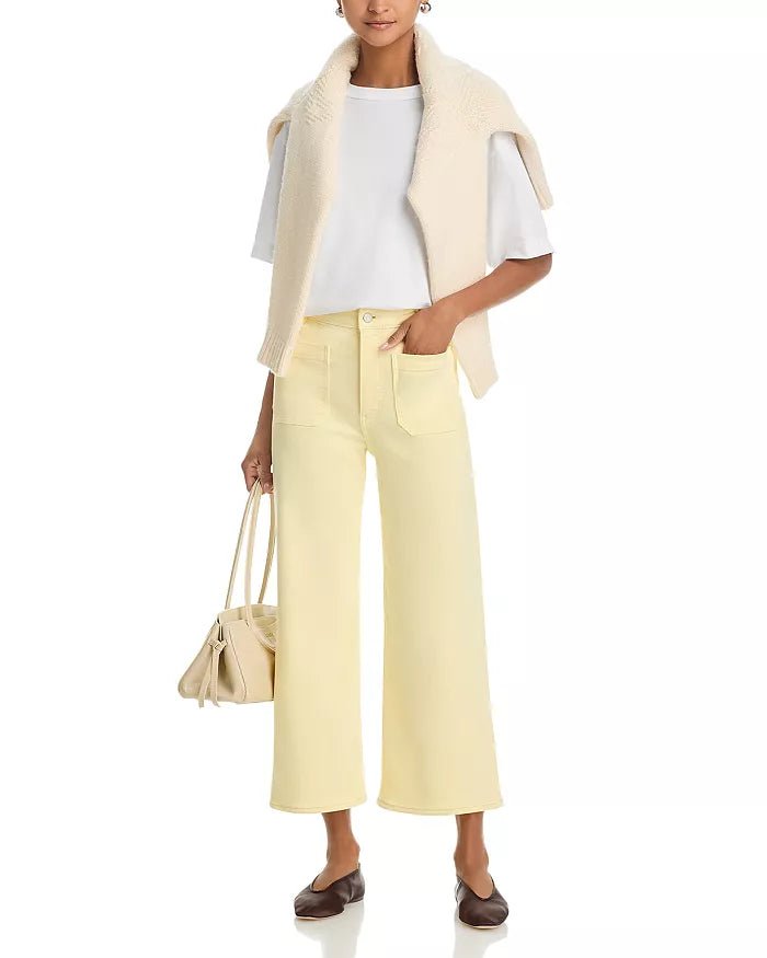 The Anchor High Rise Wide Leg Ankle Jeans in Lemon - obligato