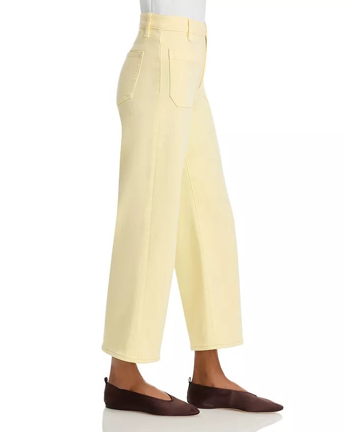 The Anchor High Rise Wide Leg Ankle Jeans in Lemon - obligato