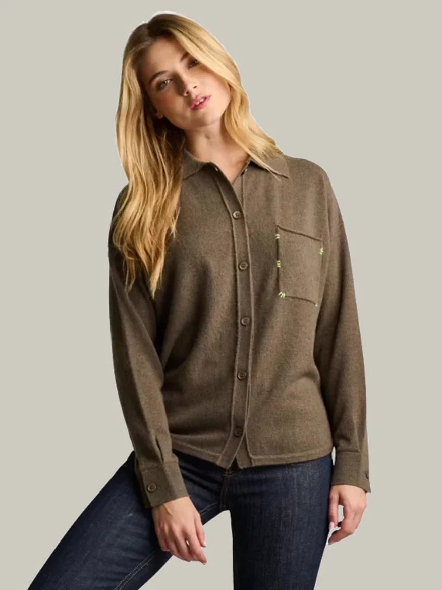 The Big Cashmere Shirt in Shale - obligato