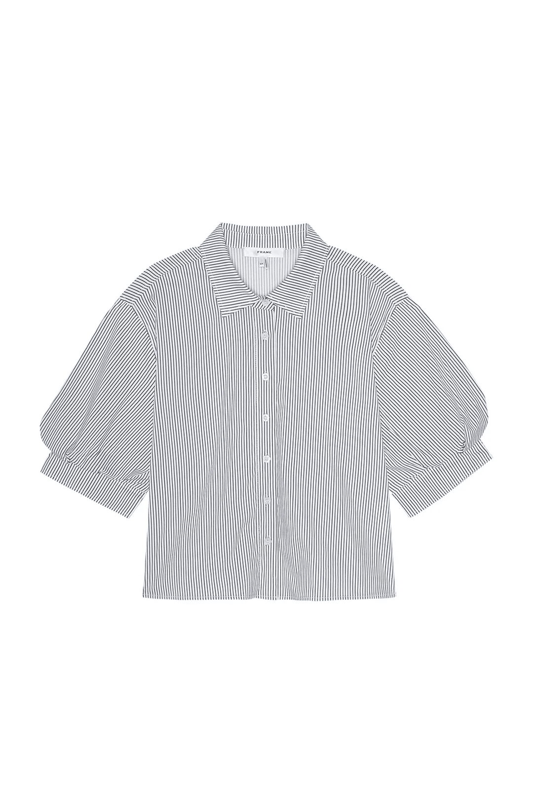 The Billow Sleeve Shirt in Navy Stripe - obligato