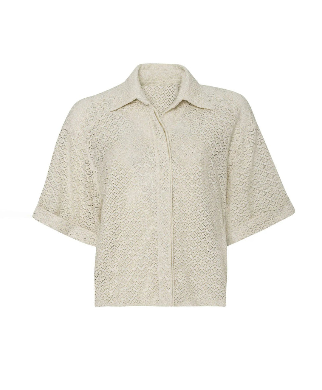 The Blake Button Top in Biscotti - obligato