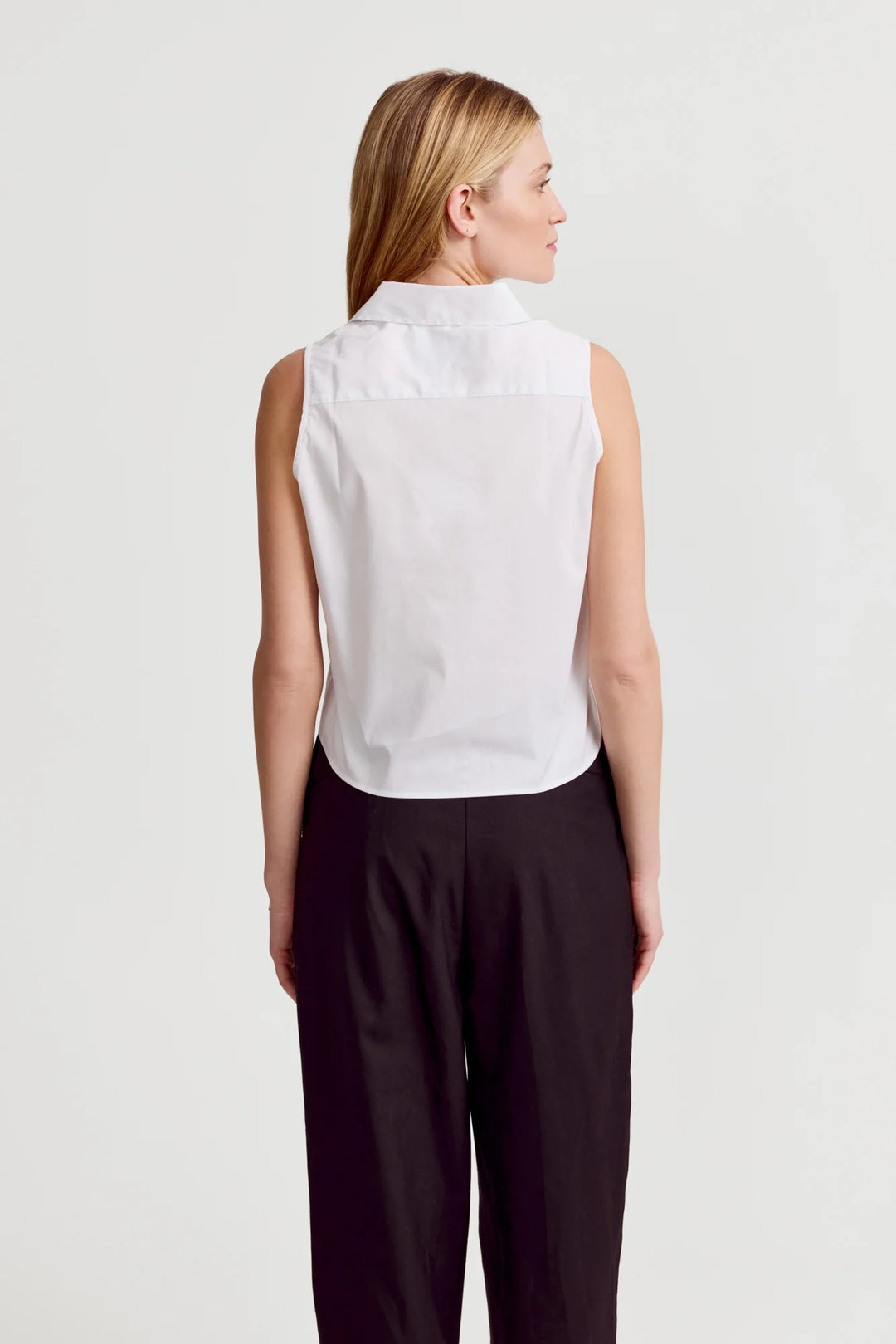 The Boxy Sleeveless Top in White
