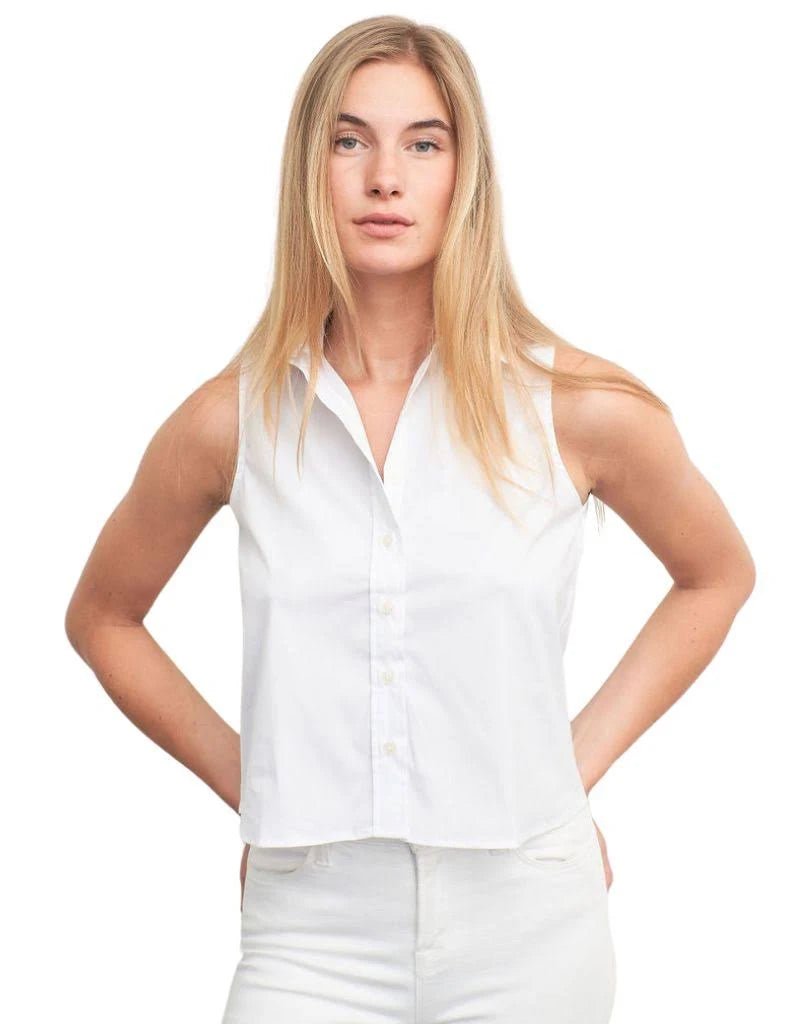 The Boxy Sleeveless Top in White - obligato