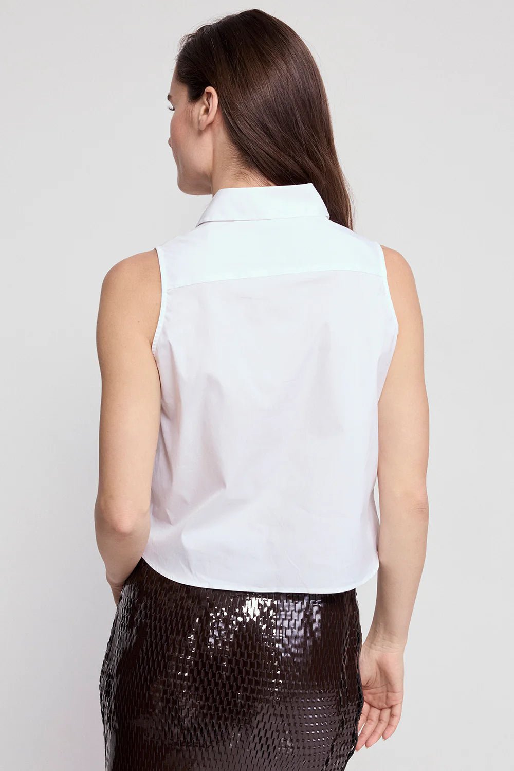 The Boxy Sleeveless Top in White - obligato