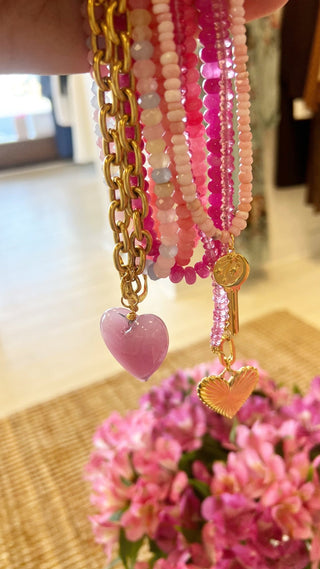 The Candice Necklace in Pink - obligato