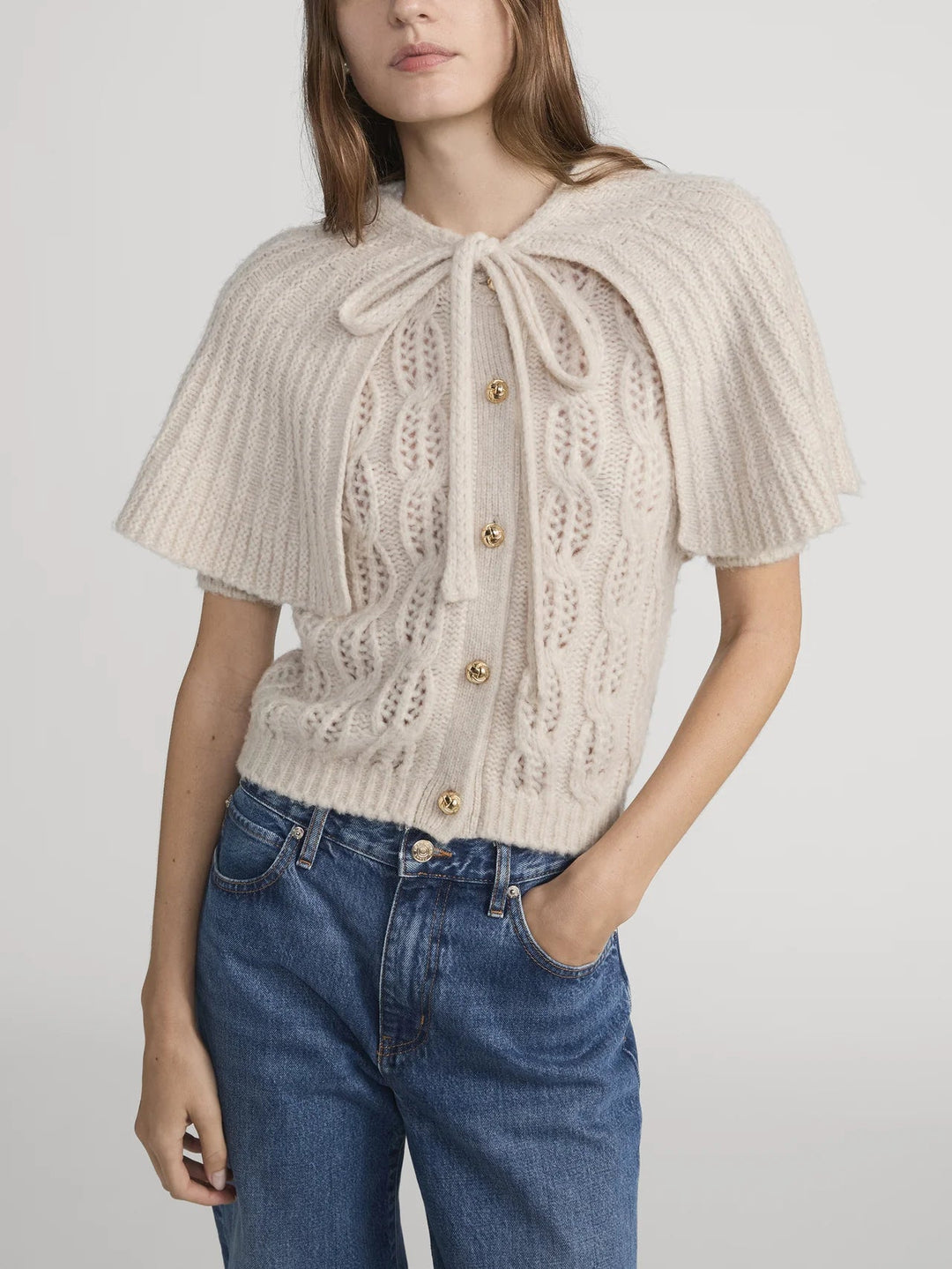 The Cape Cardi in Fawn - obligato