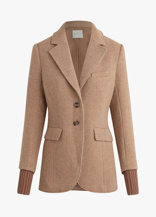 The City Blazer in Cognac Herringbone - obligato