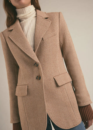 The City Blazer in Cognac Herringbone - obligato