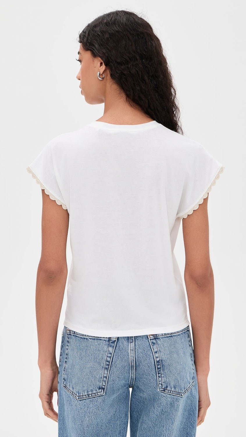 The Crochet Muscle Tee in White - obligato