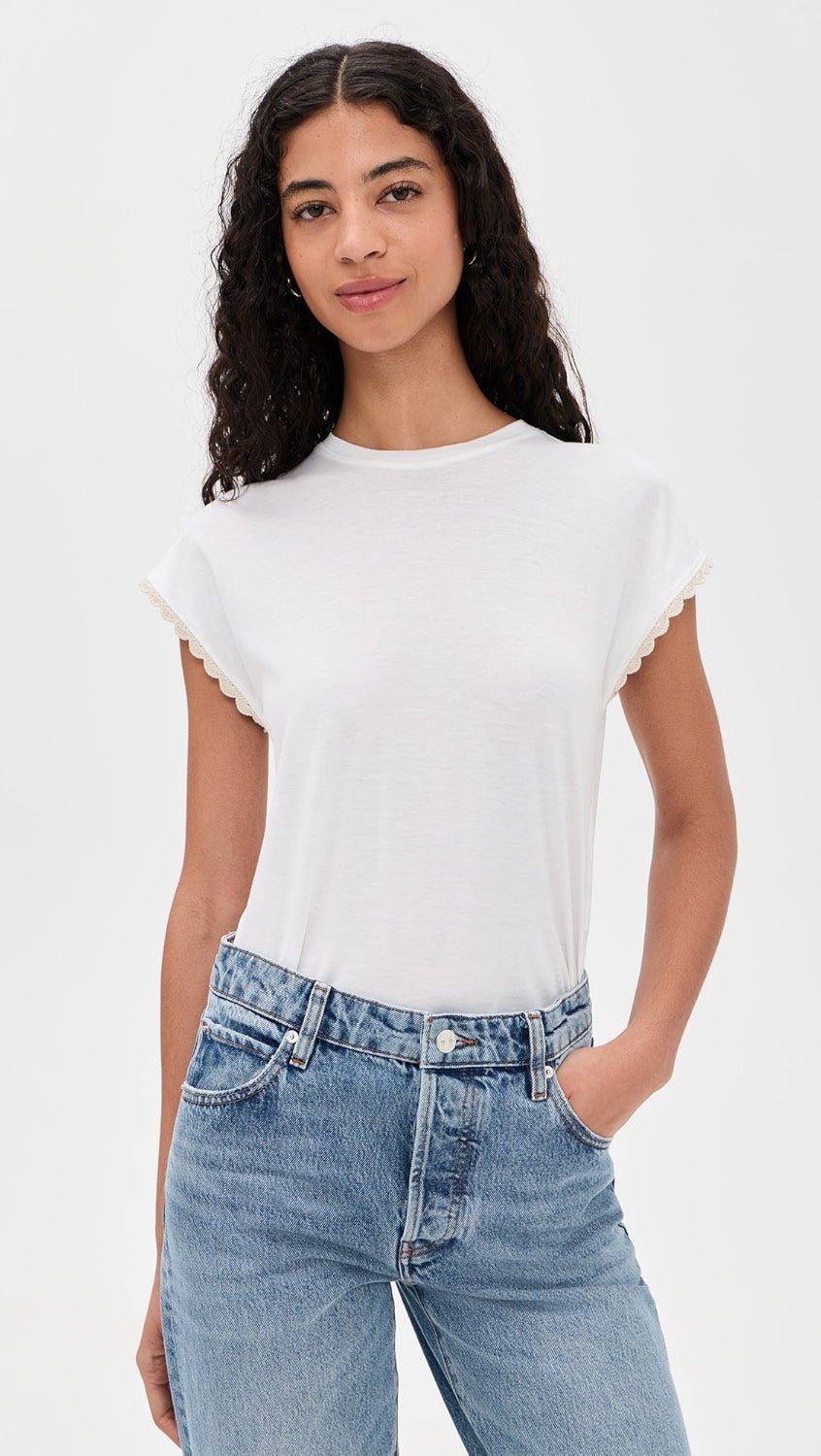 The Crochet Muscle Tee in White - obligato