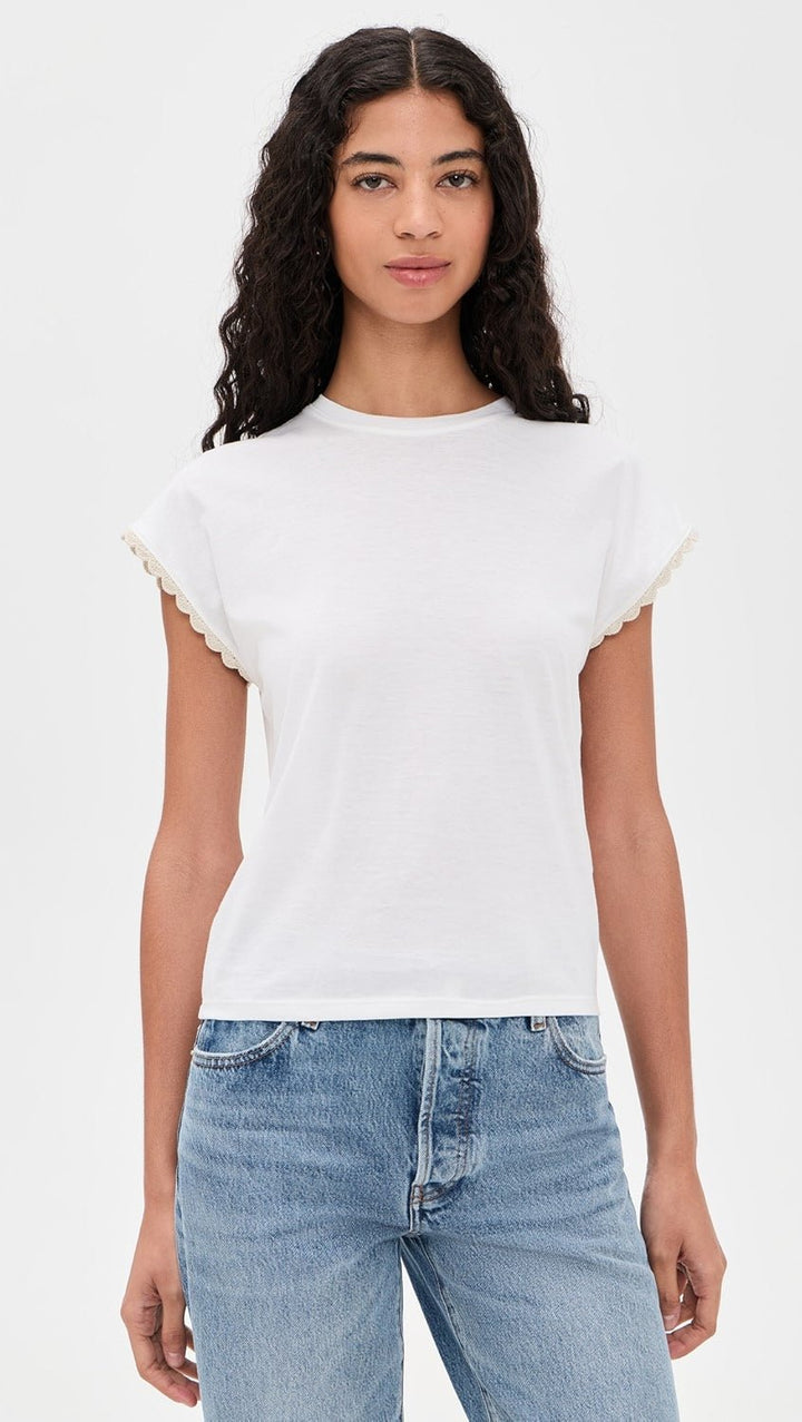 The Crochet Muscle Tee in White - obligato