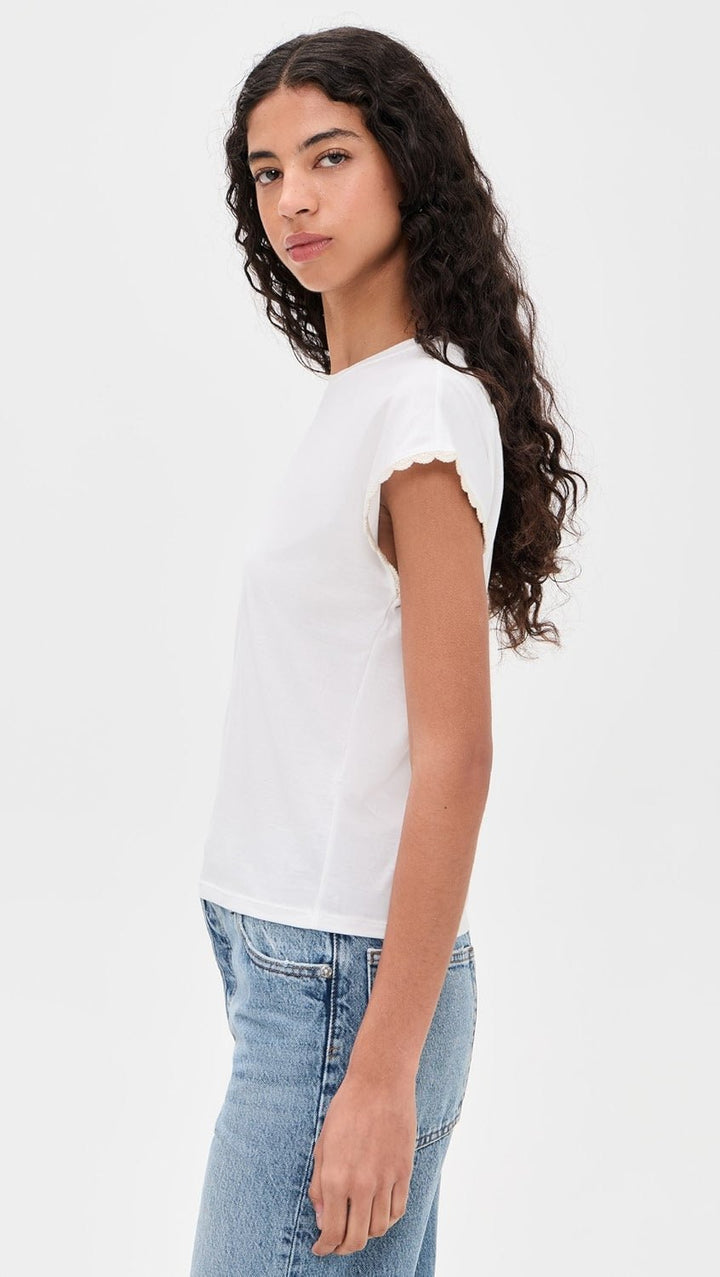 The Crochet Muscle Tee in White - obligato