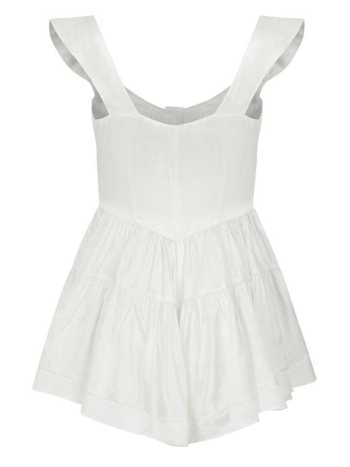 The Elisabeth Romper Dress in White XS - obligato