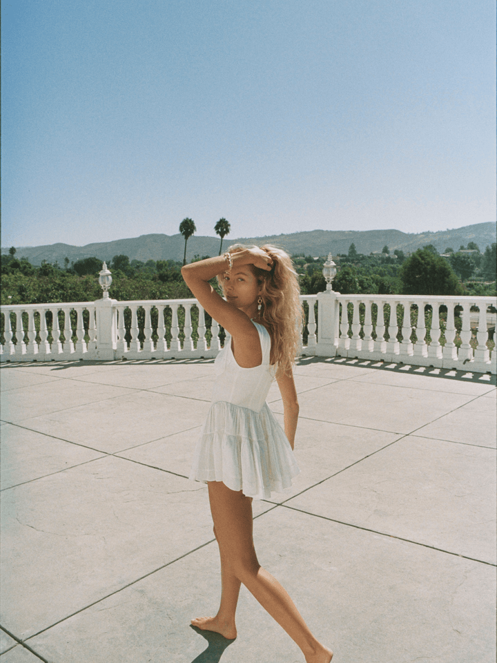 The Elisabeth Romper Dress in White XS - obligato