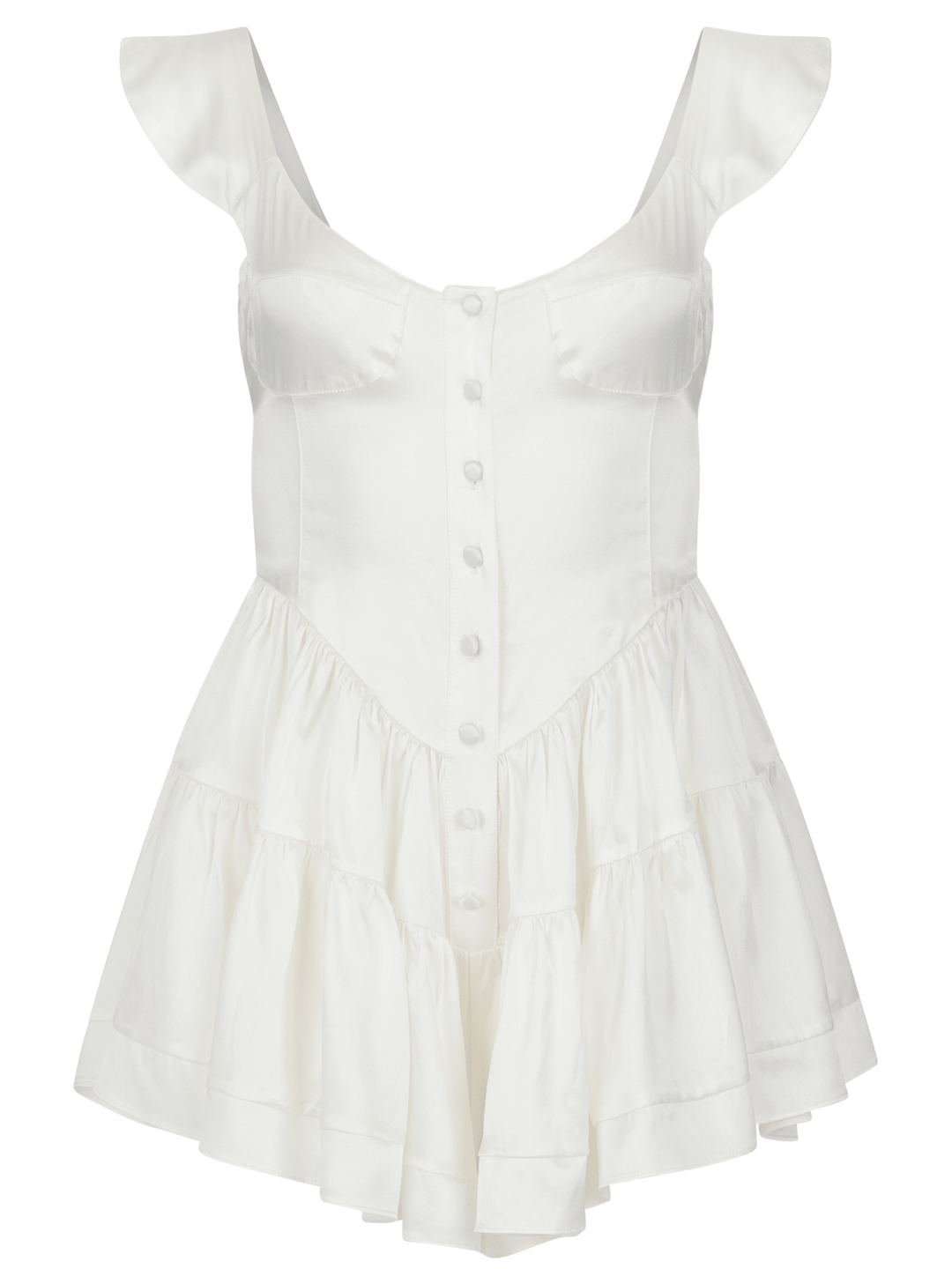 The Elisabeth Romper Dress in White XS - obligato
