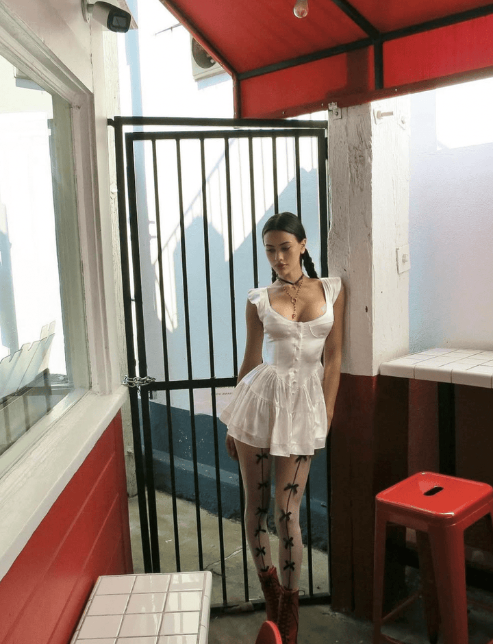 The Elisabeth Romper Dress in White XXS - obligato