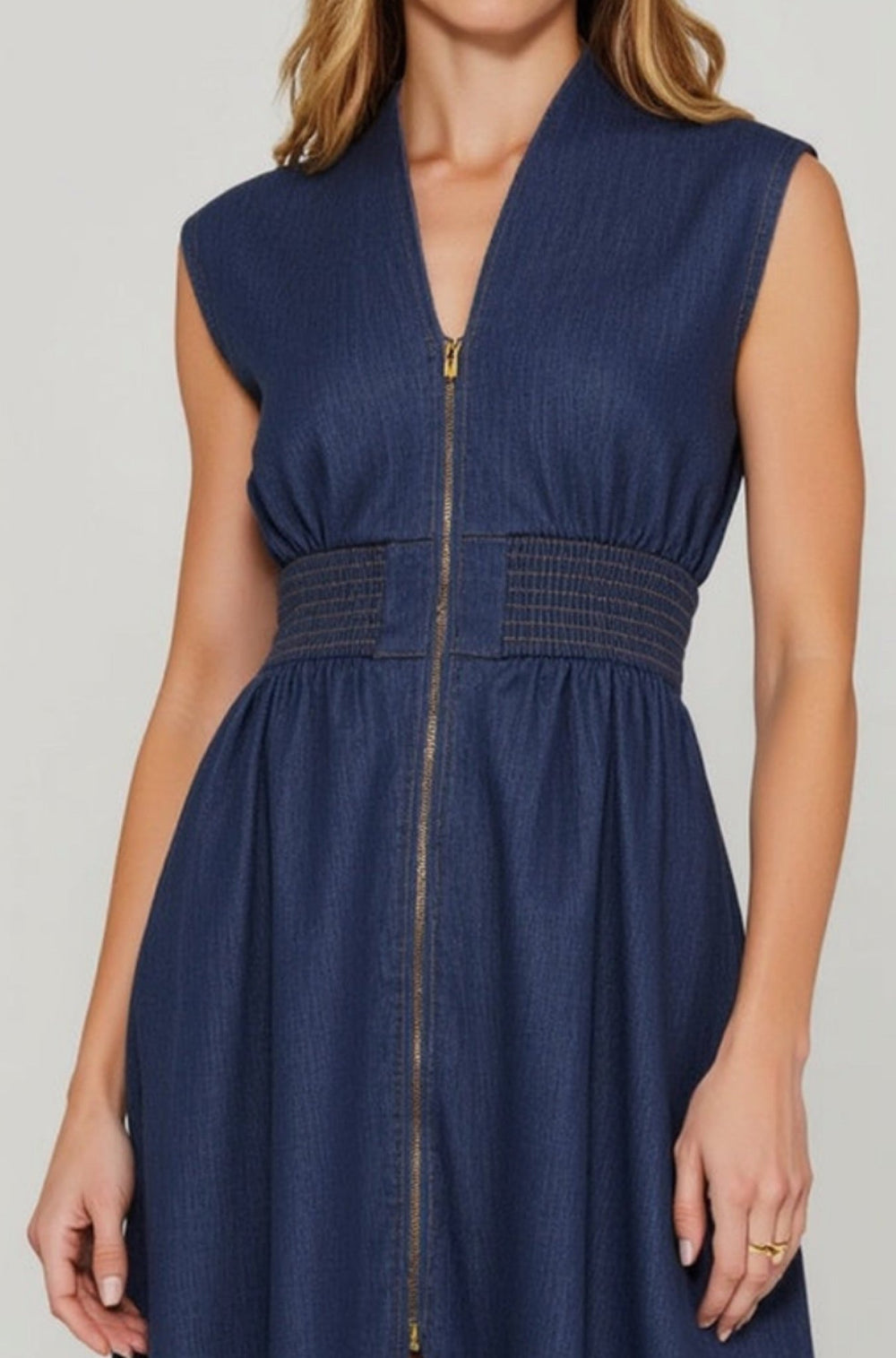 The Ellie V Neck Zip Up Dress - obligato