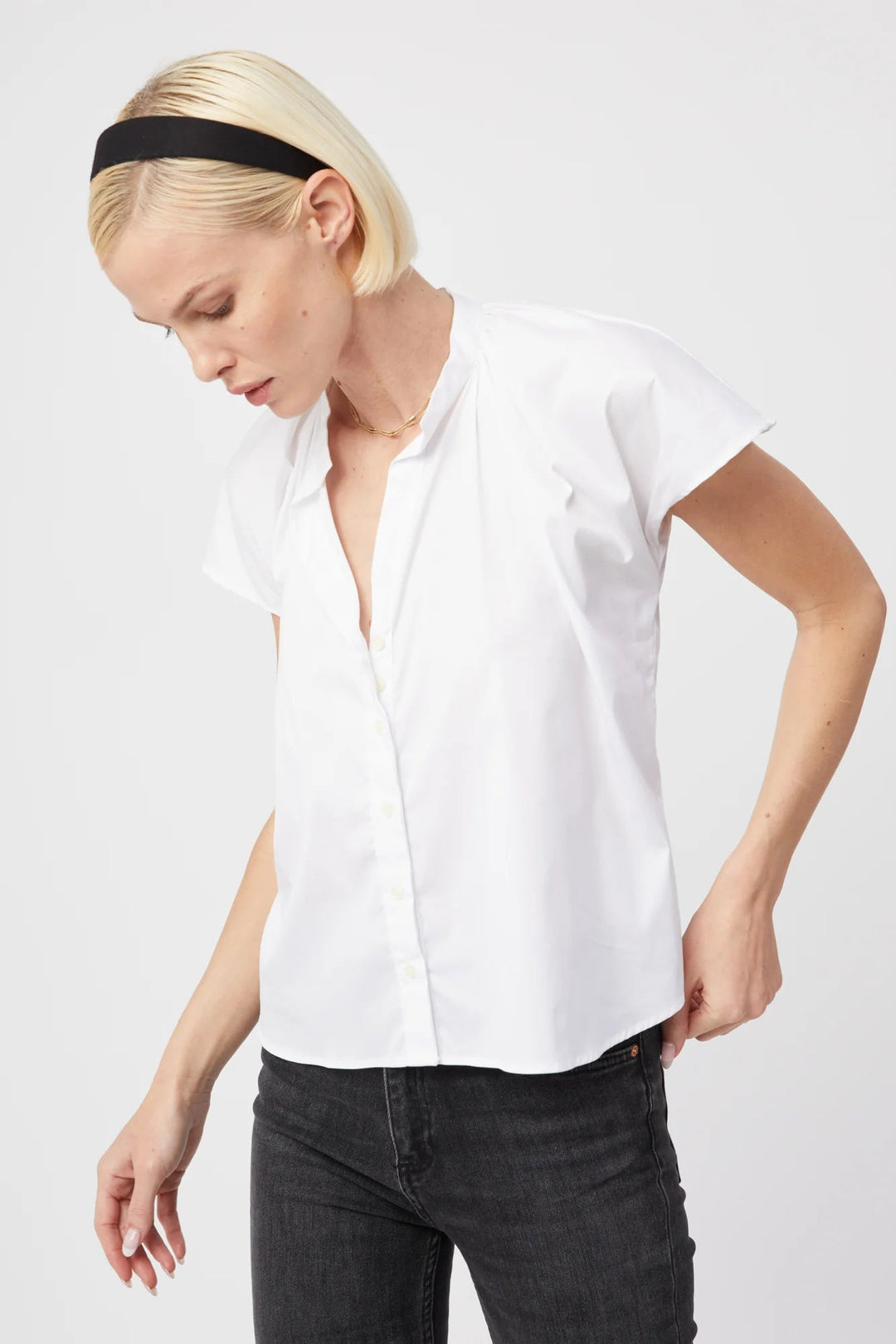 The Flutter Shoulder Short Sleeve Shirt - obligato