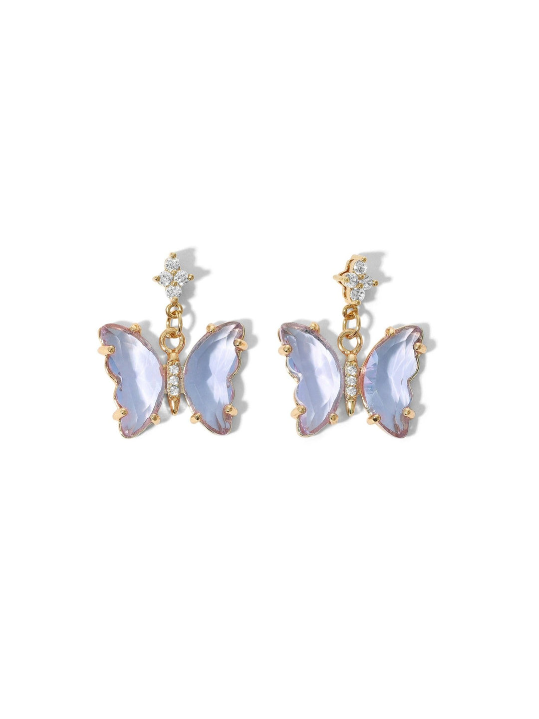 The Haven Butterfly Earrings: Lavender / One Size / Charms - obligato