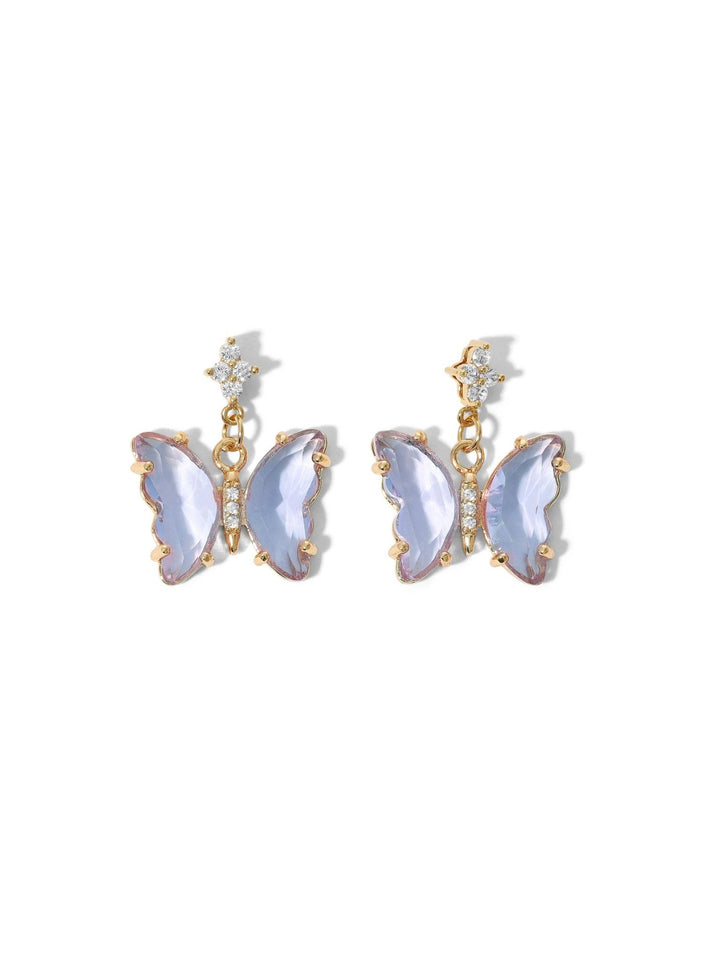 The Haven Butterfly Earrings: Lavender / One Size / Charms - obligato