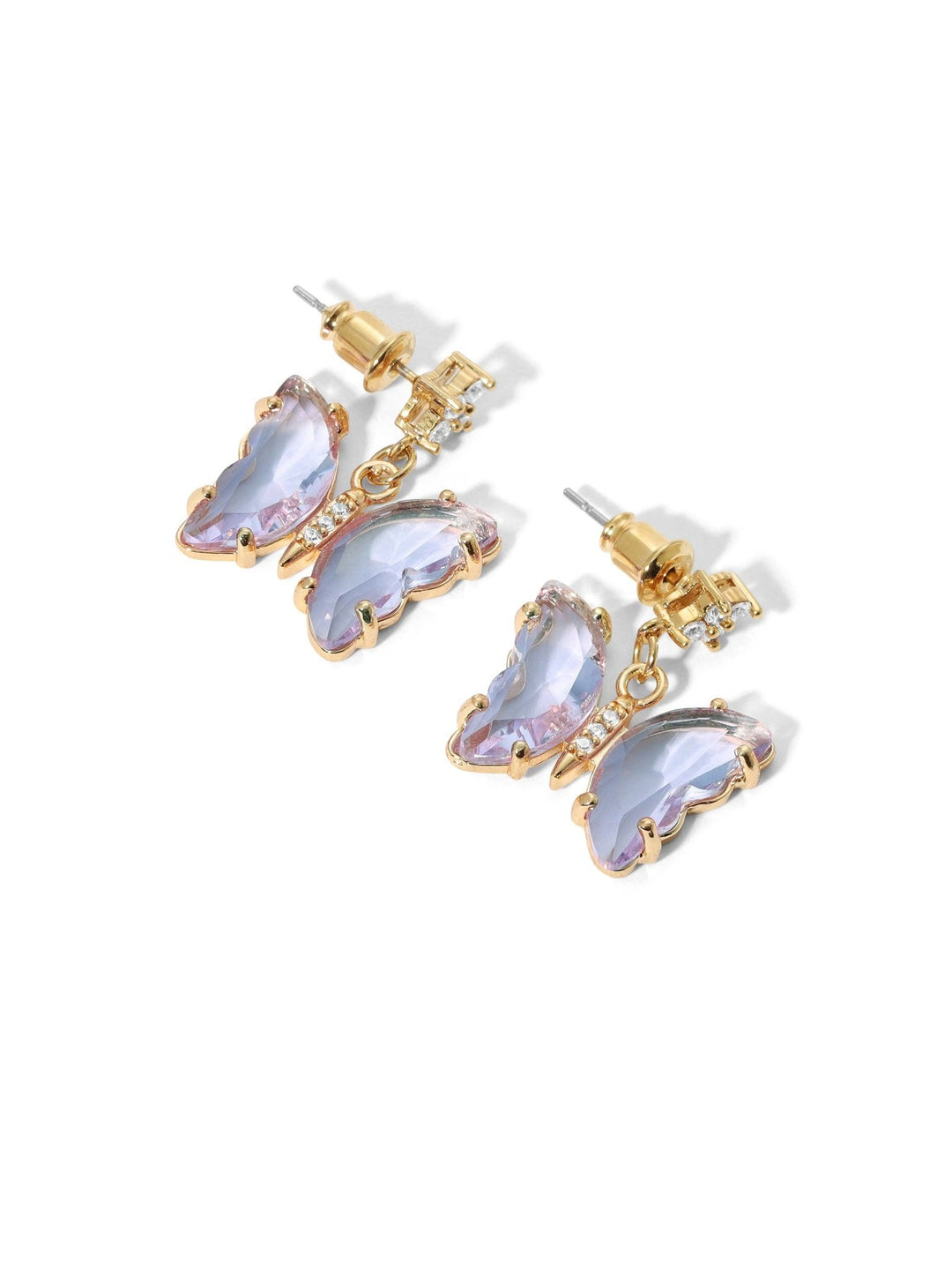 The Haven Butterfly Earrings: Lavender / One Size / Charms - obligato