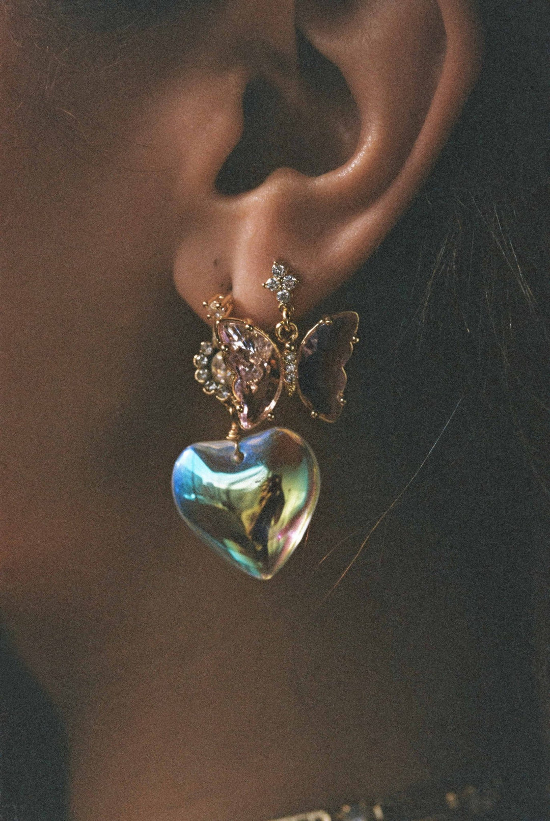 The Haven Butterfly Earrings: Lavender / One Size / Charms - obligato