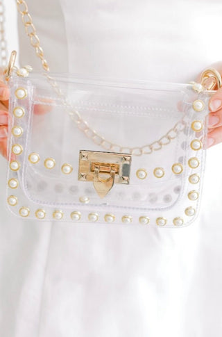 The Jackie Gamday Bag in Clear/Pearl - obligato