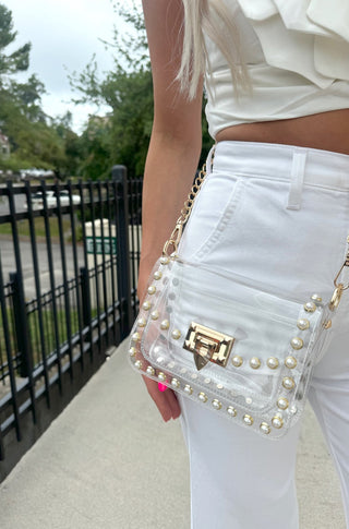 The Jackie Gamday Bag in Clear/Pearl - obligato